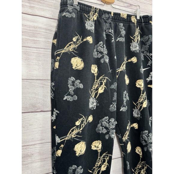 Nike Men's medium Black floral Gold Jogger Pants sweatpants comfy white SIZE XL - Picture 4 of 10